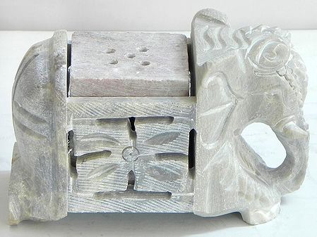 Intricately Stone Carved Incense Stick Holder