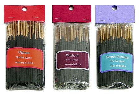 Patchouli, French Perfume and Opium - Pack of Three Small Sized Incense Sticks