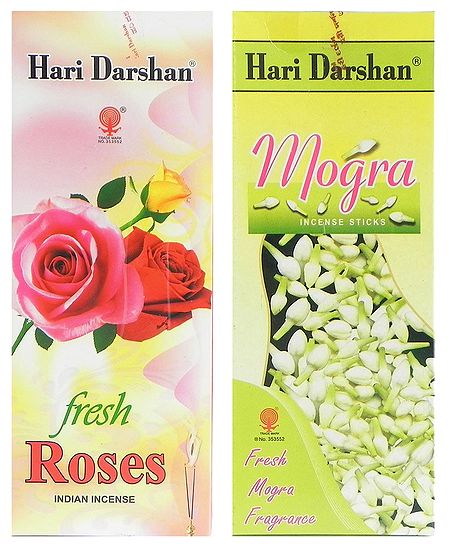 Set of Two Incense Sticks Packets with Rose and Mogra Fragrances