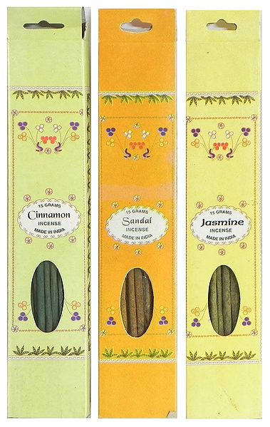 Set of Three Incense Sticks Packets with Cinnamon, Sandal and Jasmine Fragrances