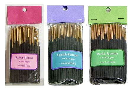 Spring Blossom, French Perfume and Purity jasmine - Set of 3 Small Sized Incense Sticks