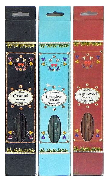 Set of Three Incense Sticks Packets with Oriental, Camphor and Agarwood Fragrances