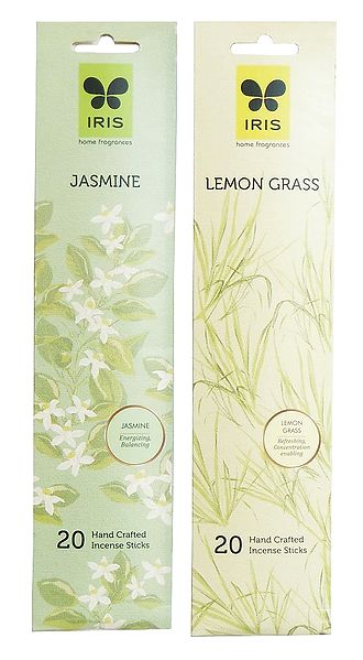 Set of 2 Incense Stick Packets with Jasmine and Lemon Grass Fragrances