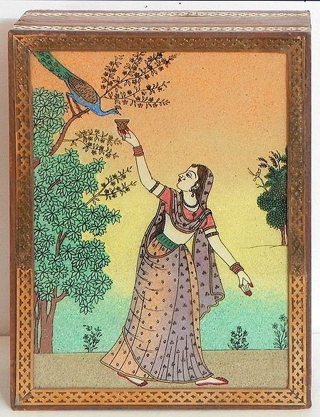 Ragini Madhumadhavi - Jewelry Box with Gemstone Painting