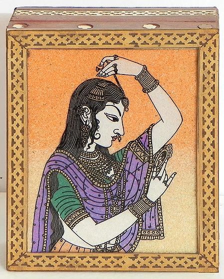 Shringar - Jewelry Box with Gemstone Painting
