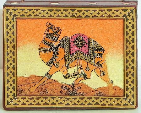 Royal Camel - Jewelry Box with Gemstone Painting