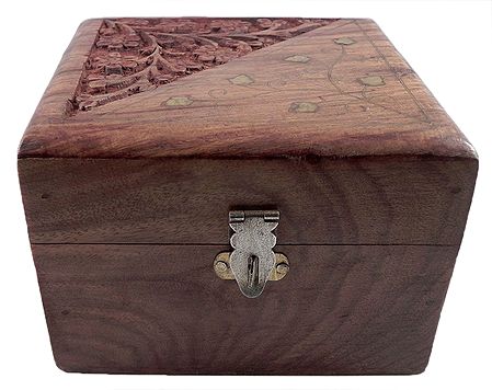 Brass Inlay Wooden Jewelry Box