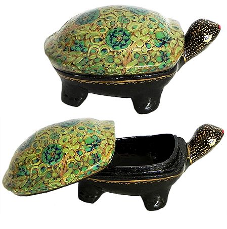Papier Mache Jewelry Container from Kashmir