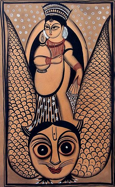 Lakshmi with Her Vahana - The Owl