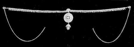 White Crystal Beads and White Stone Studded Kamarband