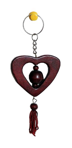 Wooden Heart Key Chain