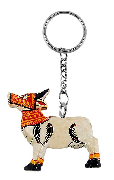 Wooden Cow Key Chain