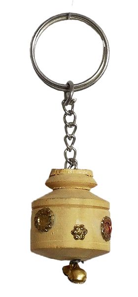 Metal Key Chain with Wooden Kalash