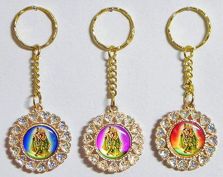 Radha Krishna Key Holders - Set of Three