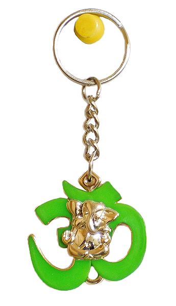Acrylic Ganesha on Om Key Ring