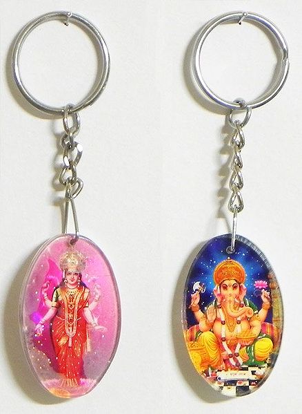 Lakshmi and Ganesha Key Holders - Set of Two