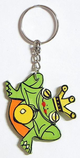 Wooden Frog Key Chain