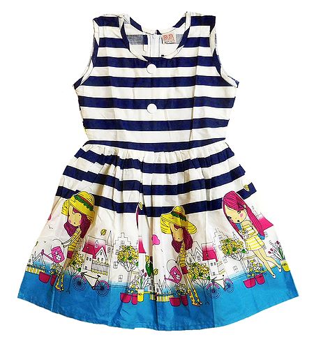 Printed Cotton Sleeveless Frock