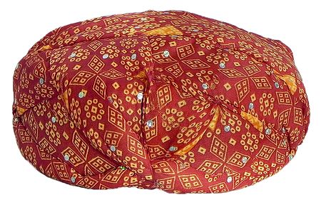 Gujarati Pre Stitched Red with Yellow Tie and Dye Turban