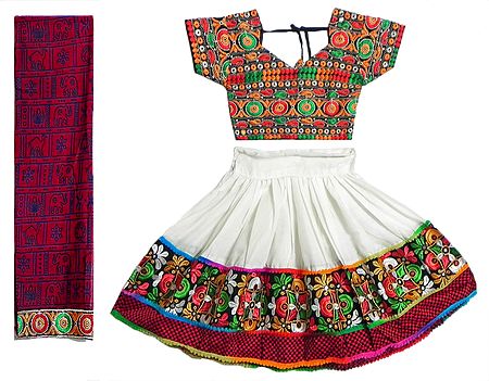 Embroidered Ghagra Choli with Bead and Sequin Work