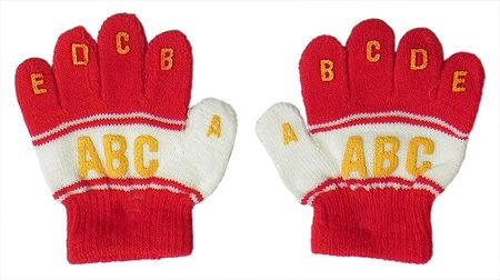 A, B, C Embroidered Red with White Gloves