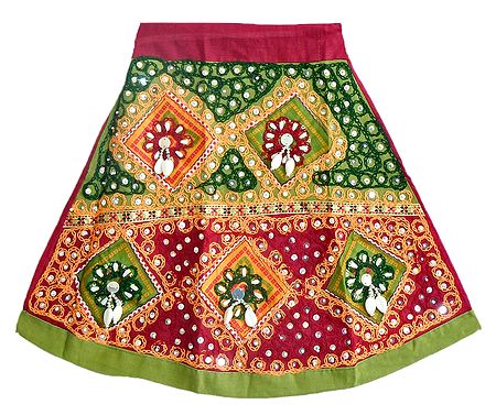 Embroidery on Multicolor Lehenga with Sequin and Bead Work