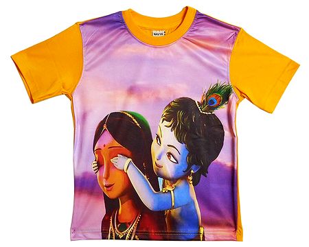 Printed Yashoda Krishna on T-Shirt for Baby Boy