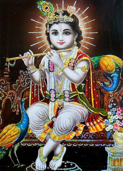Young Krishna - Glitter Poster