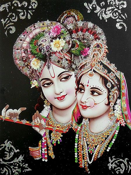 Radha Krishna - Glitter Poster