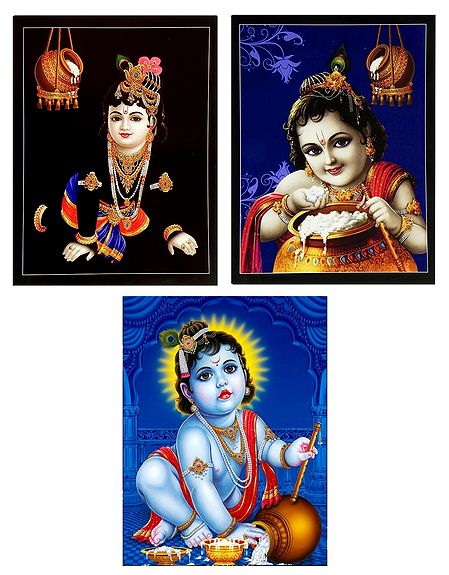Set of 3 Krishna Posters