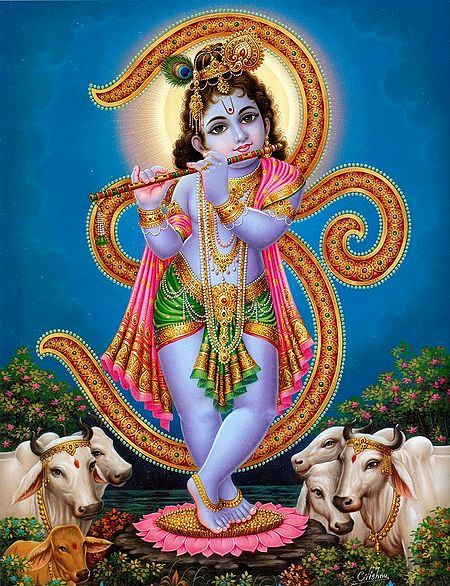 Young Krishna with Om