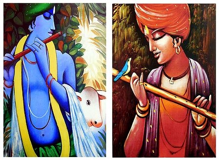 Lord Krishna - Set of 2 Posters