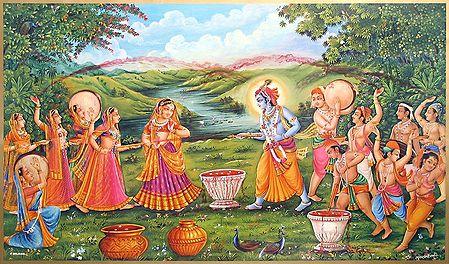 Krishna Playing Holi