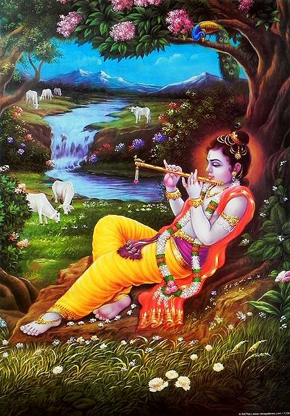 Cowherd Krishna Plying Flute