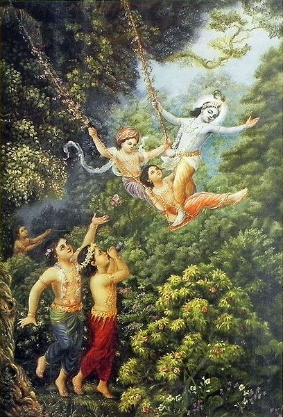 Krishna Enjoys Forest Past Times