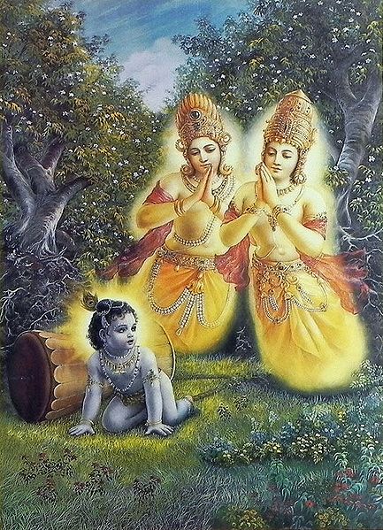 Krishna Liberates the Demi Gods Yamala and Arjuna from their Curse