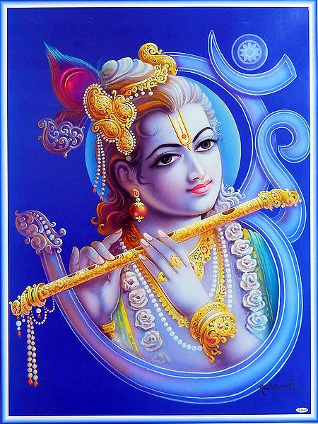 Lord Krishna in Om