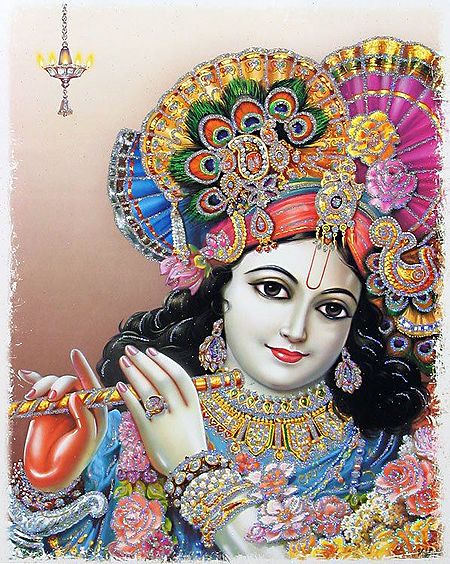 Krishna - (Poster with Glitter)