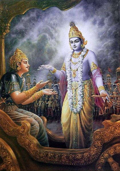 Krishna Preaching the Gita to Arjuna