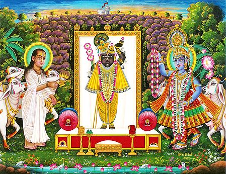 Krishna and Sudama with Srinathji