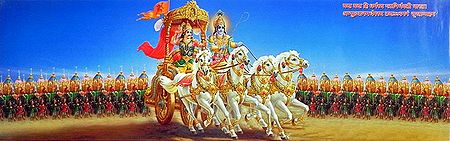 Krishna Arjuna in Kurkshetra Battlefield