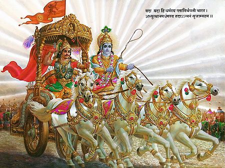 Lord Krishna and Arjuna in Kurukshetra War