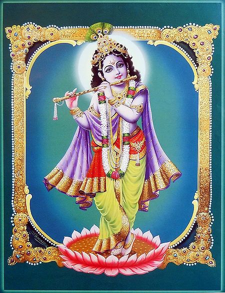 Lord Krishna Standing on Lotus