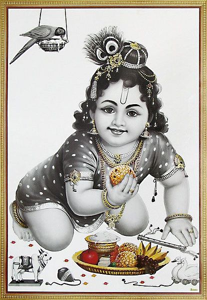 Nadu Gopal - Baby Krishna Eating Laddu