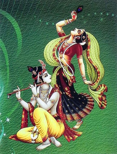 Radha Dances to the Tune of Krishna's Flute