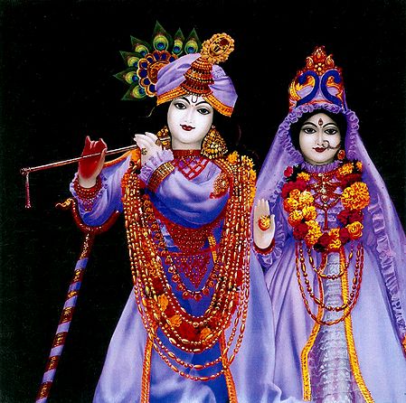 Radha Krishna in Mauve Color Dress