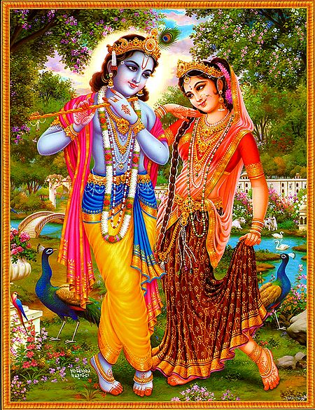 Radha Dancing by the Sound of Krishna's Flute