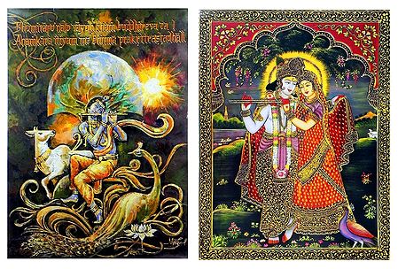 Radha Krishna and Murlidhar Krishna - Set of 2 Posters