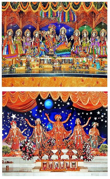 Radha Krishna with Eight Gopinis - Set of 2 Photo Print