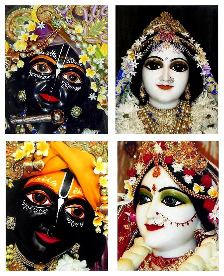 Radha Krishna Picture - Set of 4 Photo Prints 